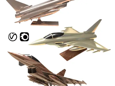 Eurofighter Typhoon Jet Aircraft Decoration 3D model
