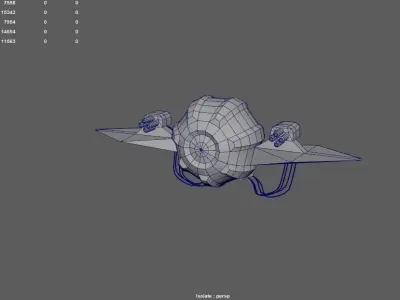 Sci-fi Military drone - 02 Low-poly 3D model
