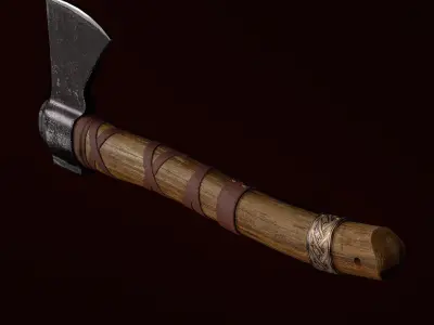 Axes Viking 01 Low-poly 3D model