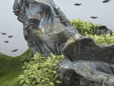 Aquascape aquarium 3D model