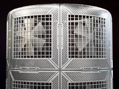 Metal Ventilation Floor with Substance PBR Material and Texture