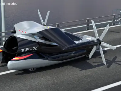 Concept Futuristic Flying Car 3D model