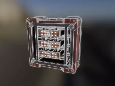 Server 3D model  Low-poly 3D model