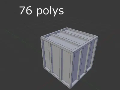 low poly metal crate 13 Low-poly 3D model