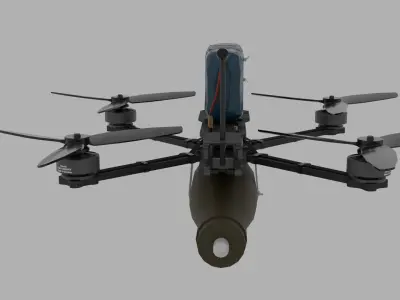 FPV kamikaze drone Low-poly 3D model