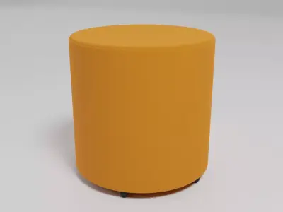 MIX - rounded pouf with castors - Free 3D model