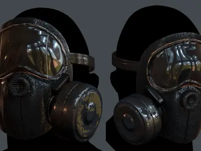 Gas mask helmet 3d model scifi Low-poly Low-poly 3D model Low-poly 3D model 93