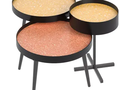 Terrazo Prism Table Set Free 3D model