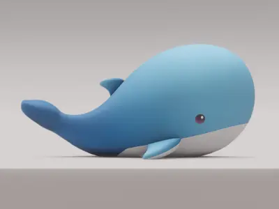 Plush Whale 3D model