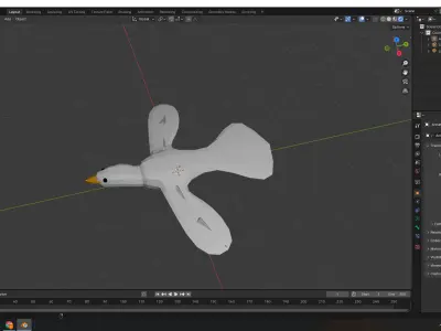 Low-poly seagull Free low-poly 3D model