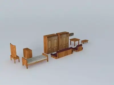 wood furniture Free 3D model
