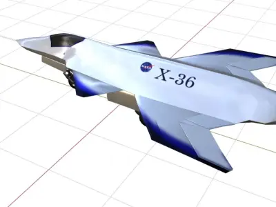 BOEING X-36 - The Tailless MINI STEALTH FIGHTER Low-poly 3D model