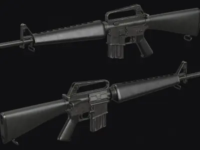 M16 - M203 Grenade Launcher Low-poly 3D model