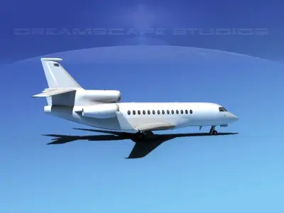 Dassault Falcon 7X Unmarked 3D model