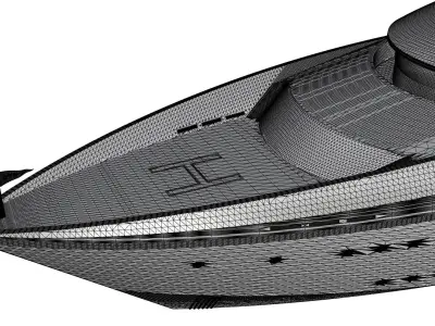 80 Meter Mega Yacht 3D model