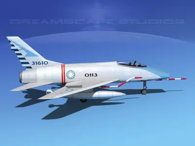 North American F-100D Rep of China 3D model