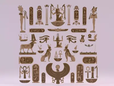 Egyptian Symbols - 041 Low-poly 3D model