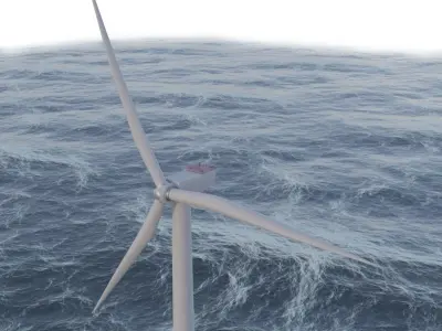 Offshore Turbine Engine Low-poly 3D model