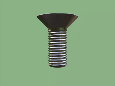 Steel Stained M8 Bolt Allen Counter Sink PBR 4K 3D model