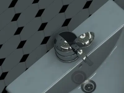 Sink bathroom with tiles Free 3D model