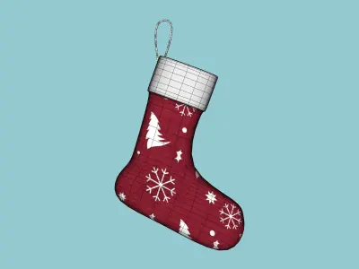 Christmas Socks Free low-poly 3D model