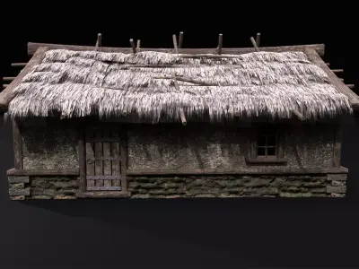 Realistic Medieval House Low-poly 3D model