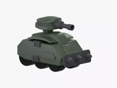Army Tank 3D Illustration 3D model