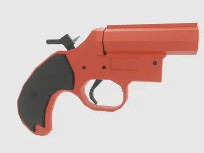 Low Poly Flare Gun Free low-poly 3D model