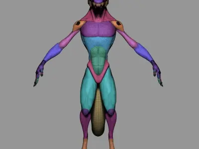 Lizard Base Mesh Low-poly 3D model