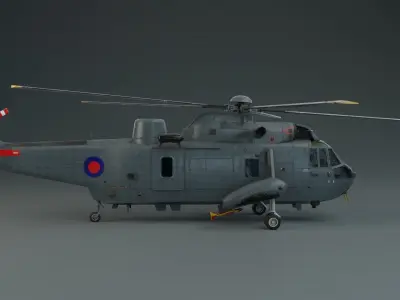 Lowpoly Helicopter - Westland Sea King HAS5 Low-poly 3D model Low-poly 3D model