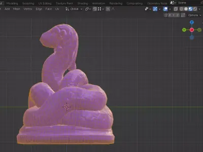 Plastic snake for decoration Low-poly 3D model