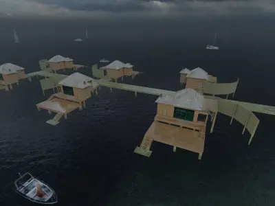 Hotel Beach-Hotel Beach Resort 3D model