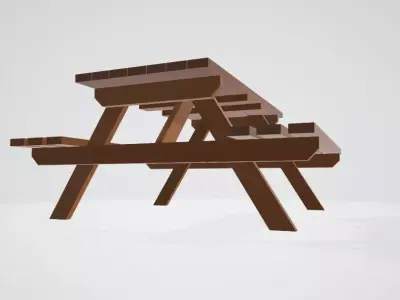 Picnic Table Free low-poly 3D model order