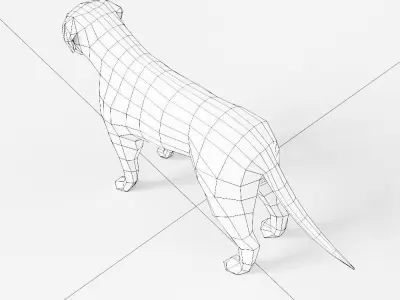 English mastiff Dog low poly 3d model  Low-poly 3D model