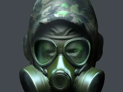 Helmet 3d model military combat Military scifi Low-poly 3D model Low-poly 3D model