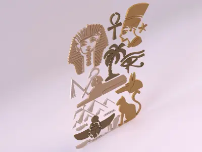 Egyptian Symbols - 018 Low-poly 3D model