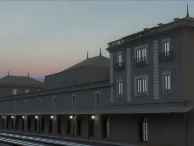 Railway station 1910 - Bratislava Slovakia exterior interior 3D model