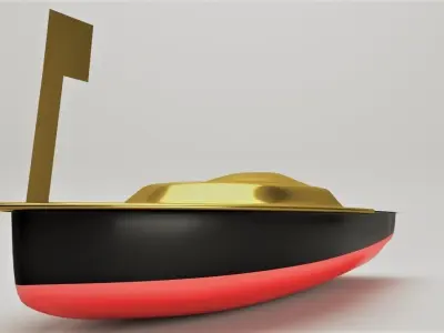 Steam Boat Toy 3d Model Low-poly 3D model