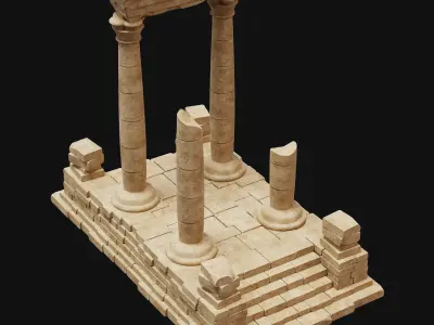 ANCIENT RUINS DESERT SAND STONE OLD TEMPLE EGYPT AAA COLLECTION Low-poly 3D model