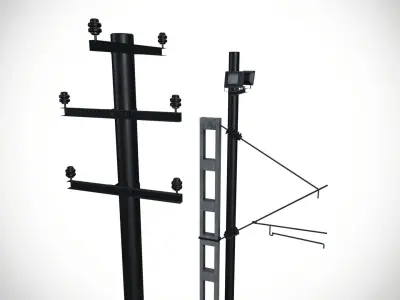 Electric poles 3D model