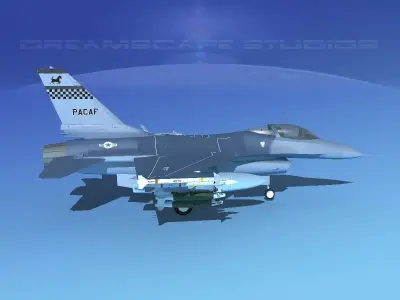Gen Dyn F-16A Falcon V06 USAF 3D model