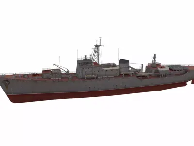 Ugra-class submarine tender Low-poly 3D model