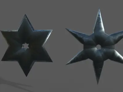 Shuriken Pack Low-poly 3D model Low-poly 3D model