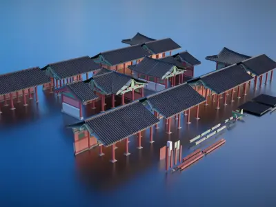 Korea Gyeongbokgung Haenggak Module - Joseon Palace 3D model