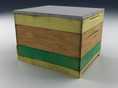 Old Wooden Box Low-poly 3D model