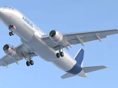 Airbus A320 Commercial Jet with Cockpit and Interiror 3D model