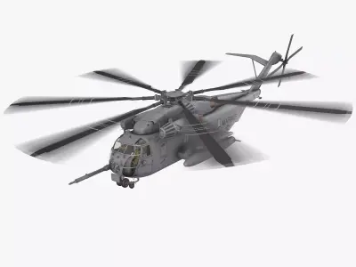 CH-53E Super Stallion US Marines Complex Animation Low-poly 3D model
