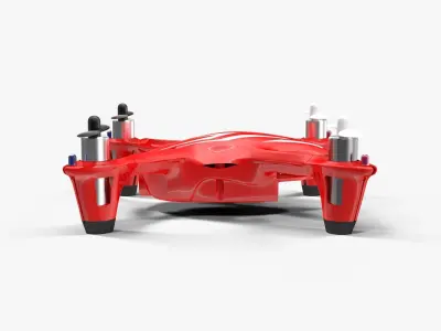Hubsan X4 H107C Red Low-poly 3D model