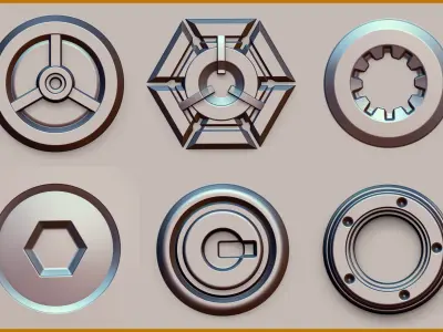 Hard Surface VDM Brushes and Alpha Vol 1 3D model