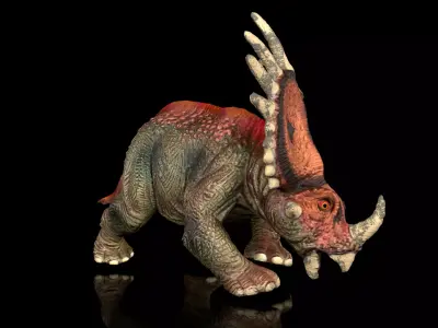 Styracosaurus  spiny lizard Low-poly 3D model